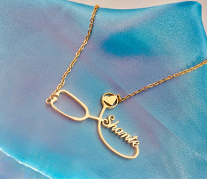 Stethoscope Name Necklace